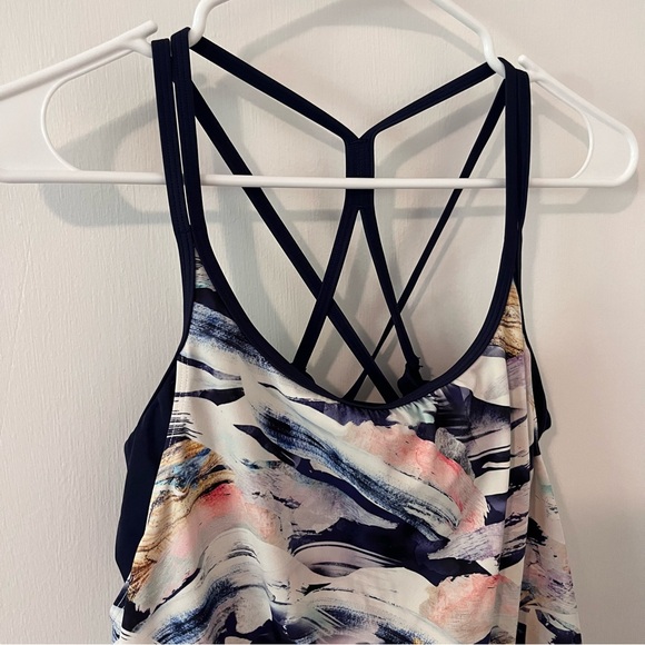 Athleta Vivid Side Tie Tankini Top Swimsuit Bathing Suit Size Medium 211897 - Picture 4 of 11